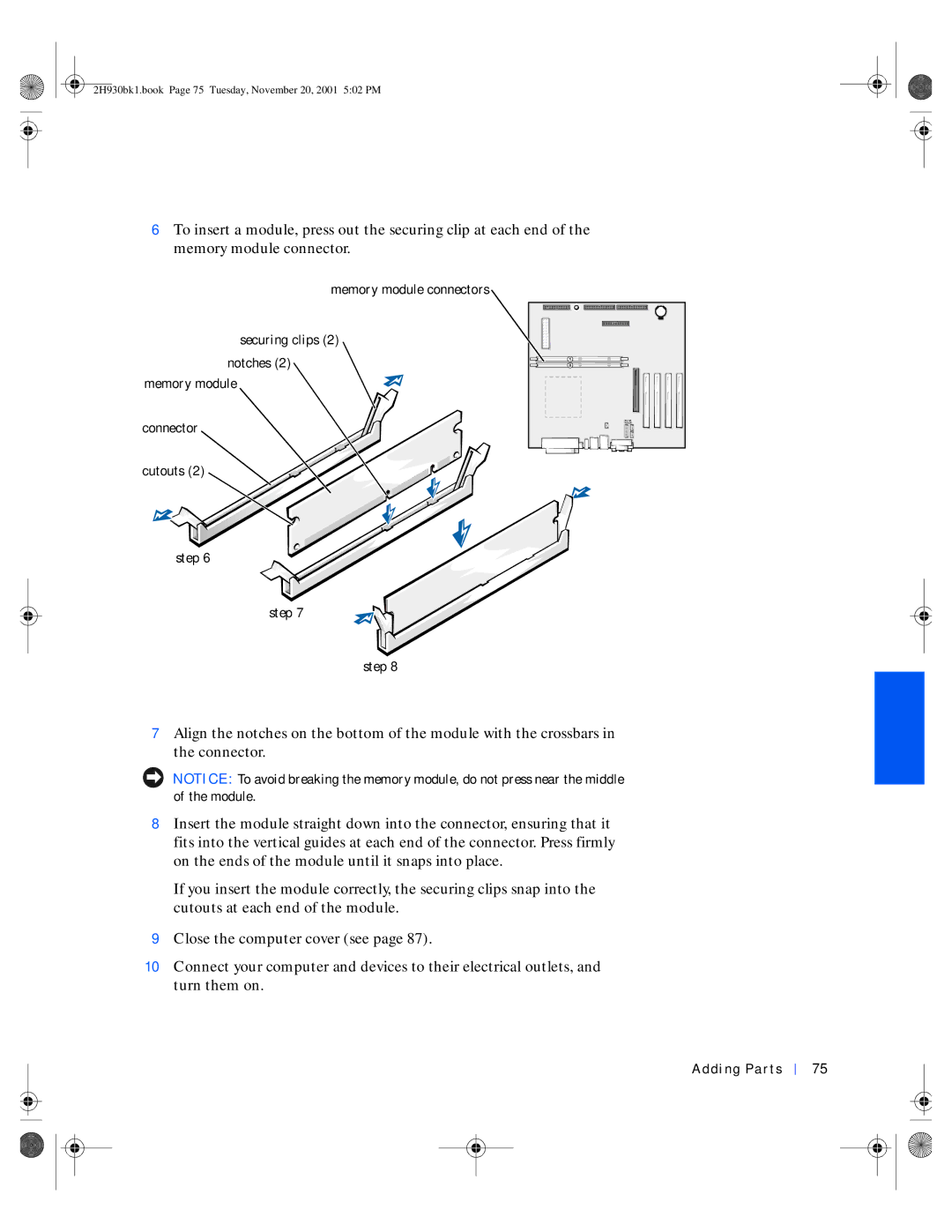 Dell 4300 manual 2H930bk1.book Page 75 Tuesday, November 20, 2001 502 PM 