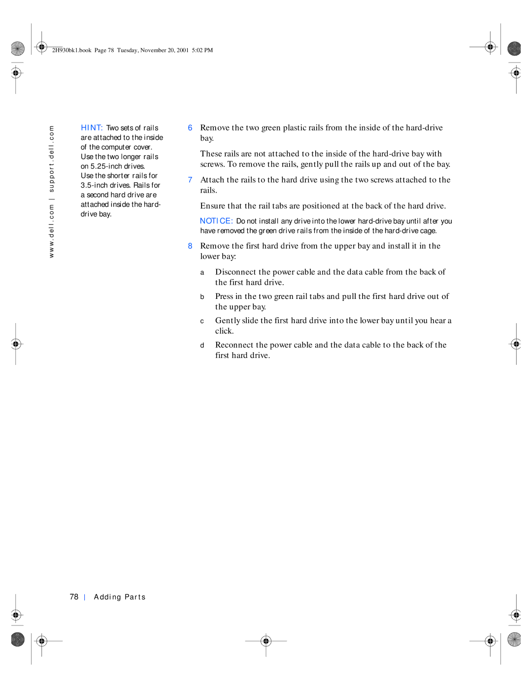 Dell 4300 manual 2H930bk1.book Page 78 Tuesday, November 20, 2001 502 PM 