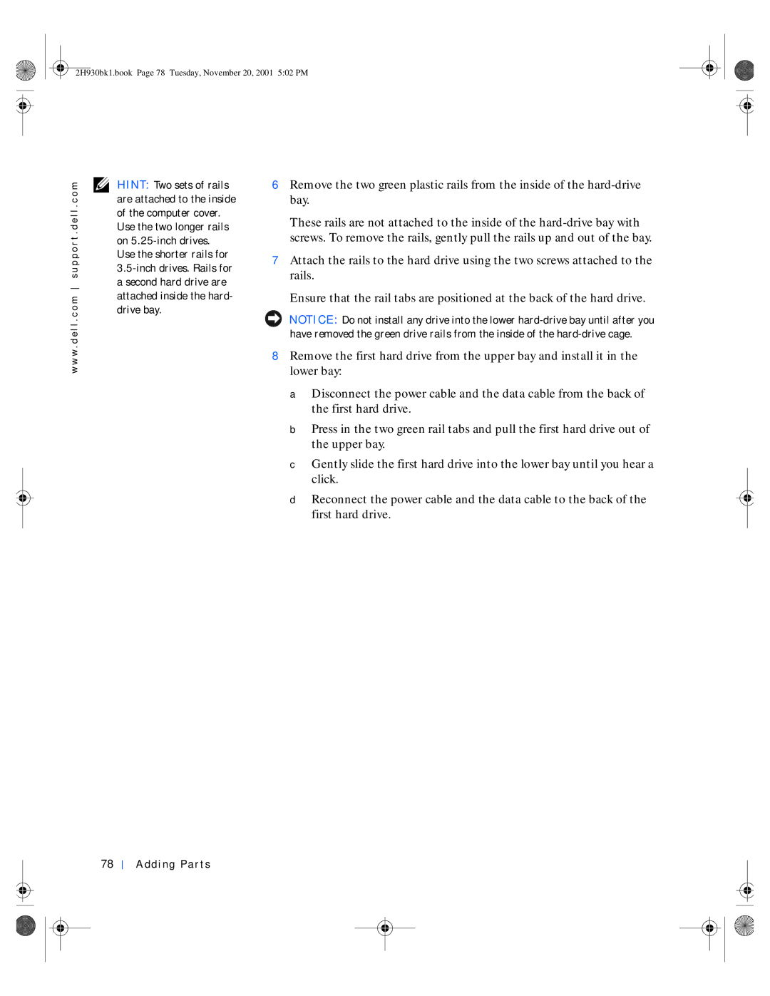 Dell 4300 manual 2H930bk1.book Page 78 Tuesday, November 20, 2001 502 PM 