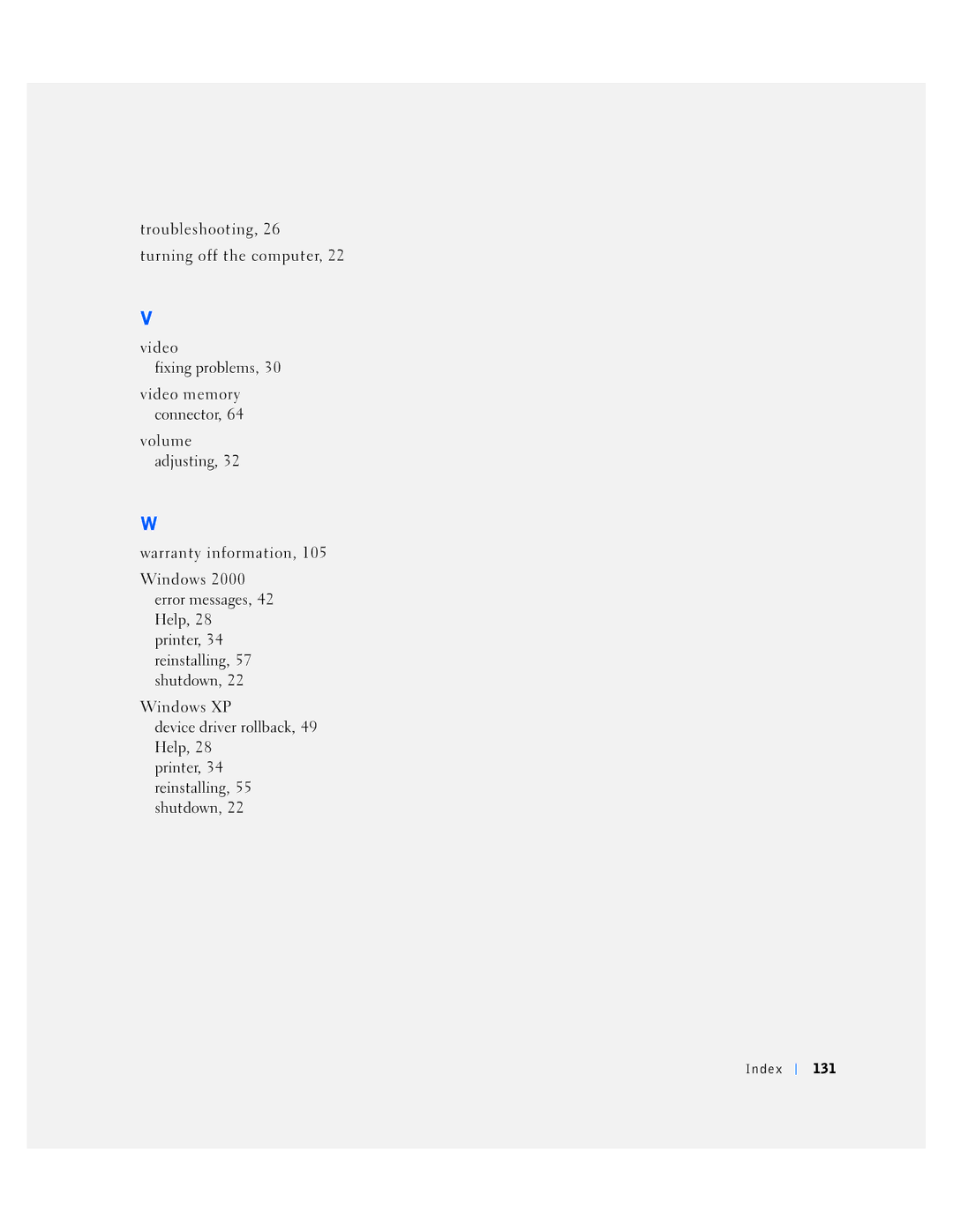 Dell 6K797, 4300s manual Index 131 