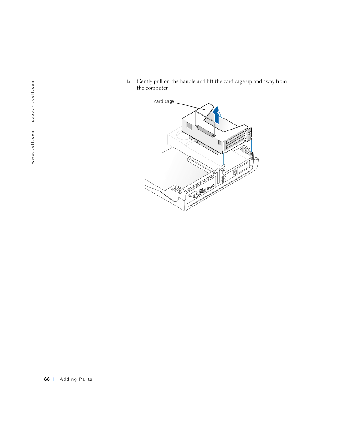 Dell 4300s, 6K797 manual Card cage Adding Parts 