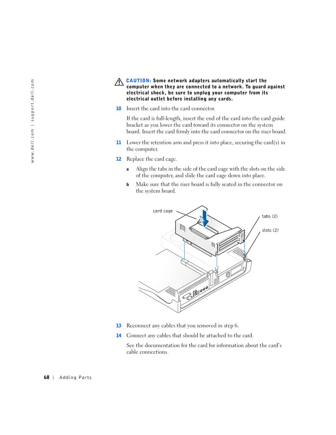 Dell 4300s, 6K797 manual Card cage Tabs Slots 