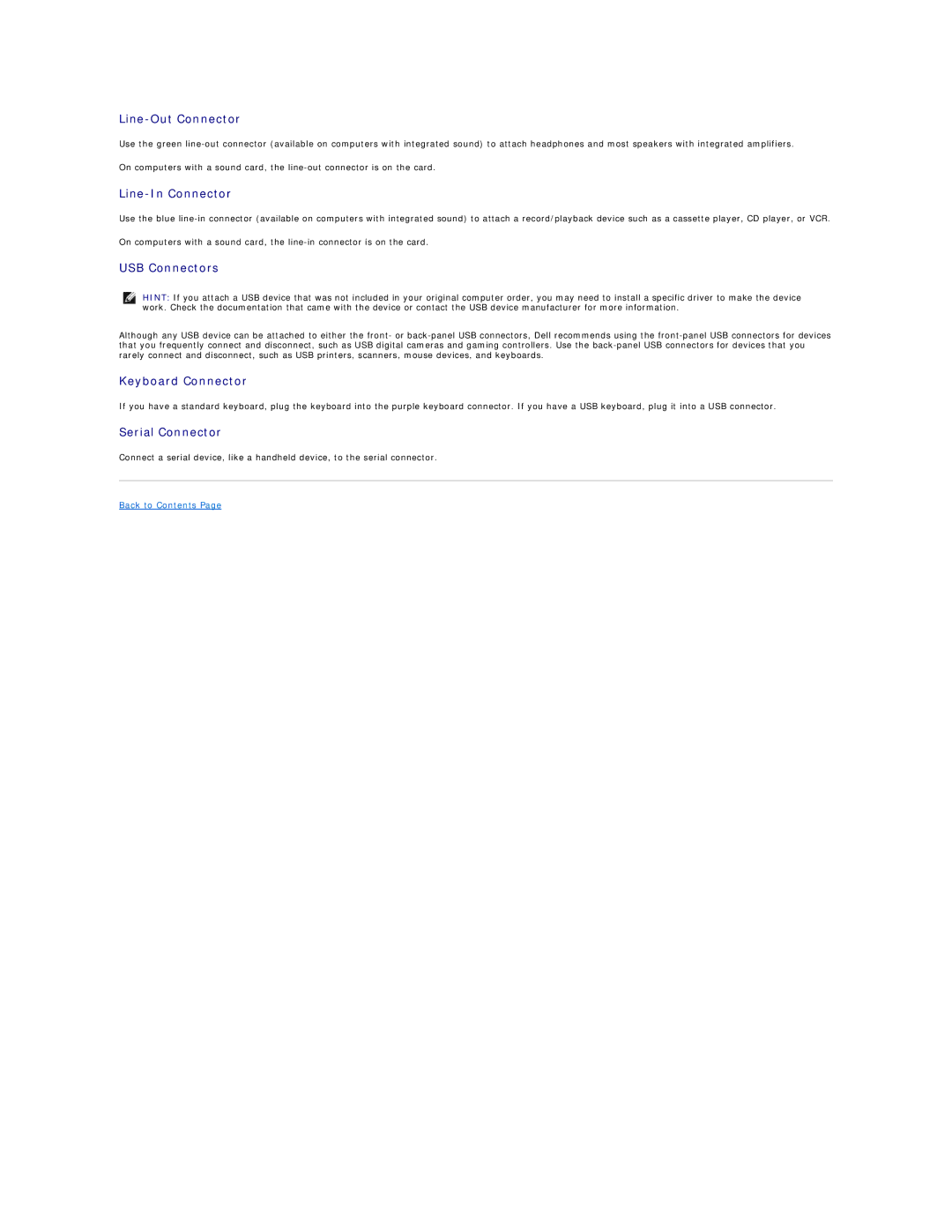 Dell 4300s technical specifications Serial Connector 