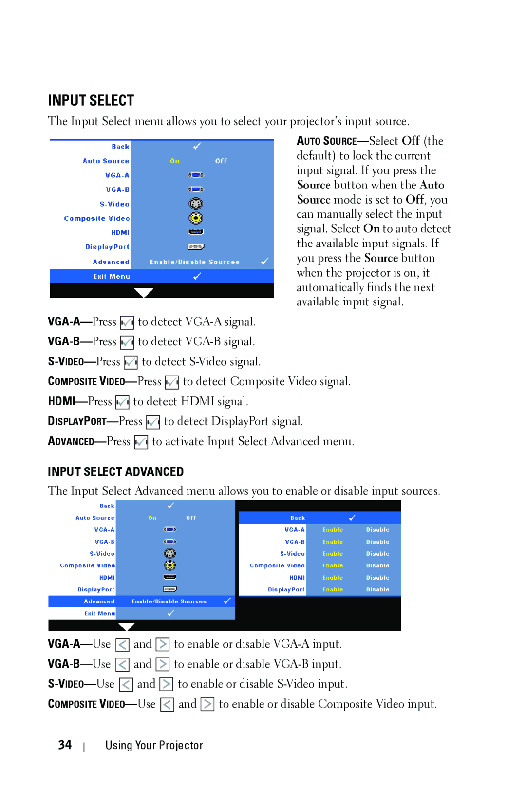 Dell 4310WX manual Input Select 