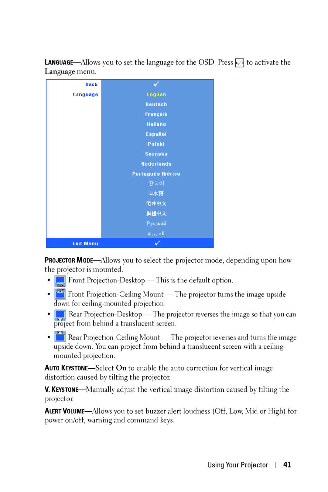 Dell 4310WX manual Using Your Projector 