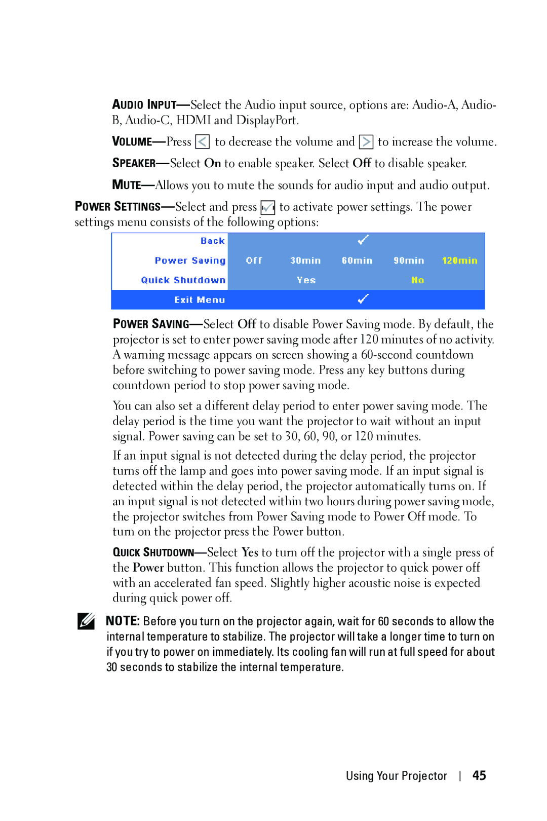 Dell 4310WX manual Using Your Projector 