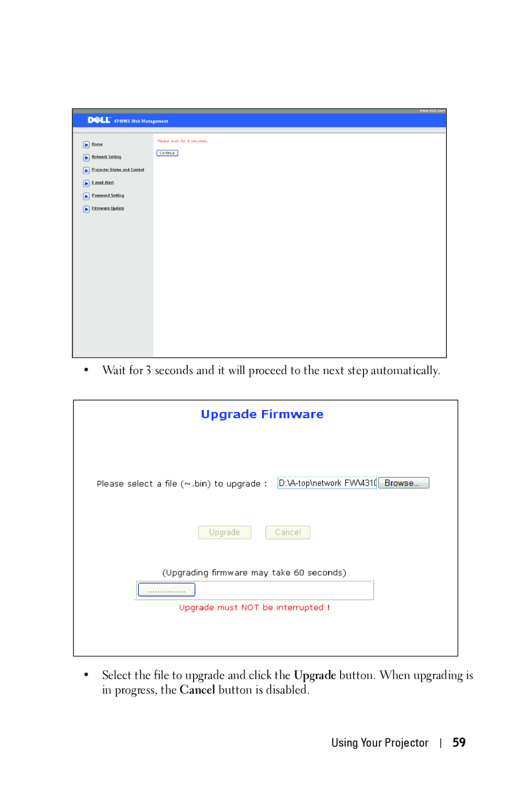 Dell 4310WX manual Using Your Projector 