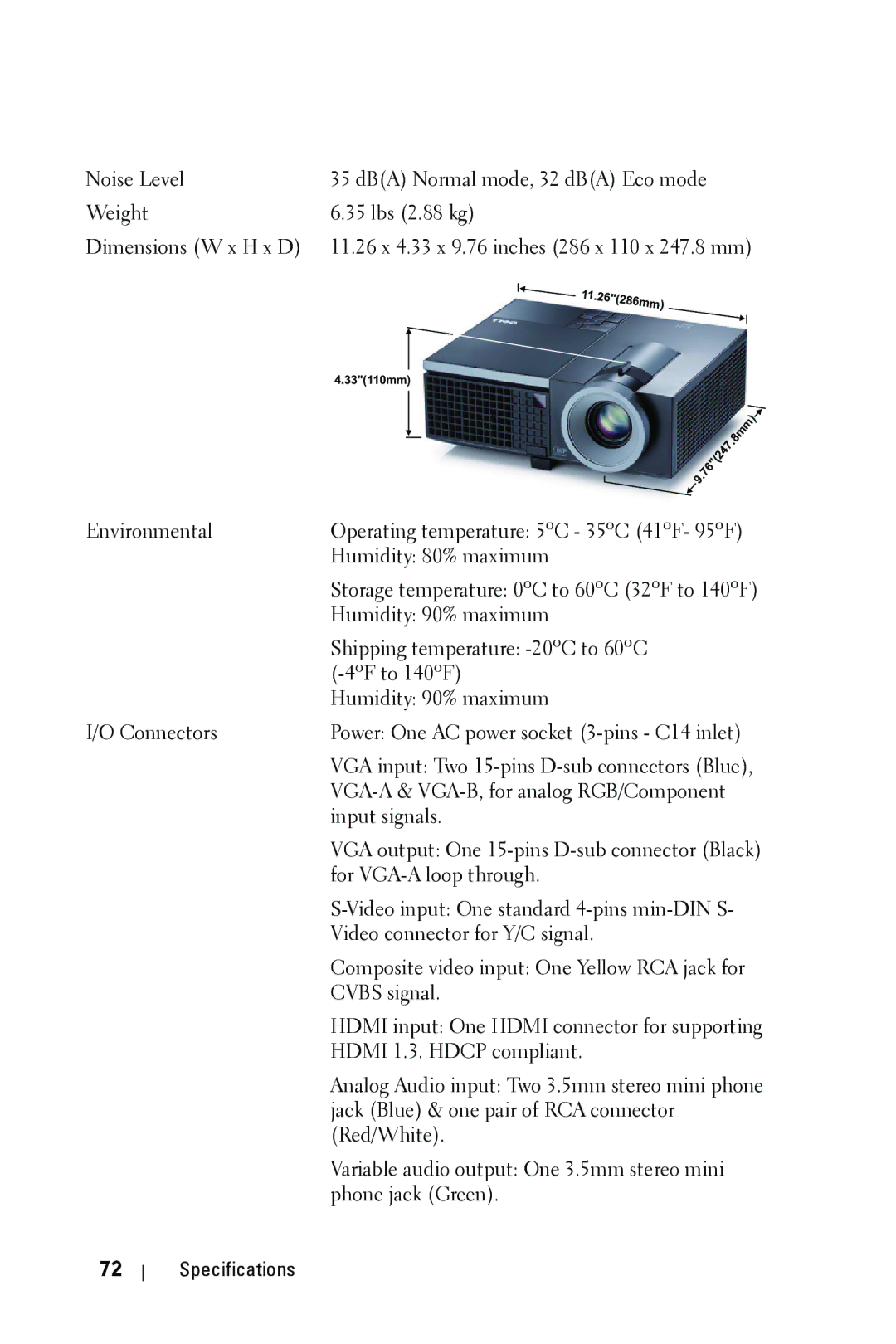 Dell 4310WX manual 26286mm 