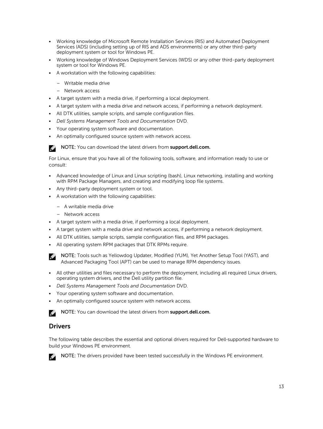 Dell 4.4 manual Drivers, Dell Systems Management Tools and Documentation DVD 