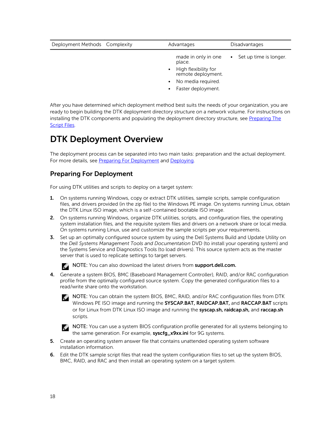 Dell 4.4 manual DTK Deployment Overview, Preparing For Deployment 