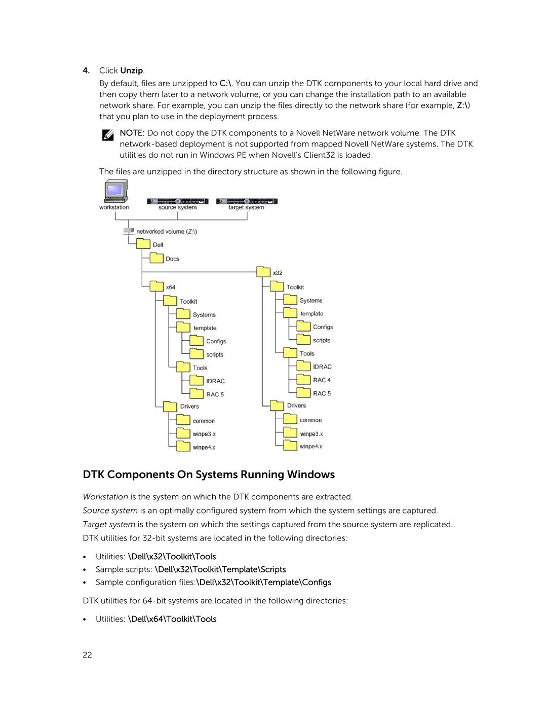 Dell 4.4 manual DTK Components On Systems Running Windows 