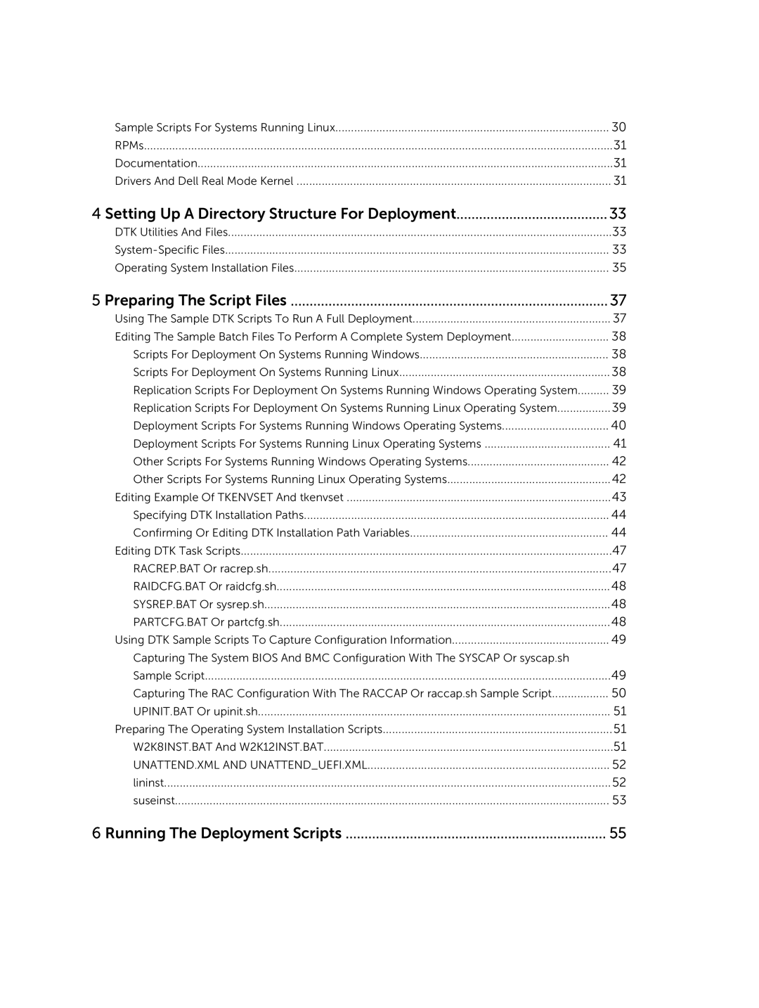 Dell 4.4 manual Setting Up a Directory Structure For Deployment, Preparing The Script Files 