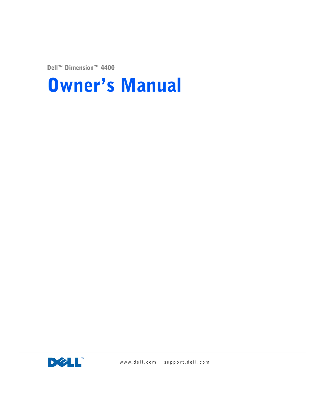 Dell 4400 manual Dell Dimension 