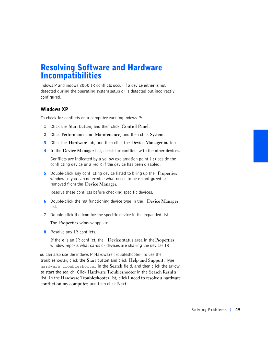 Dell 4400 manual Windows XP, Click Performance and Maintenance, and then click System 