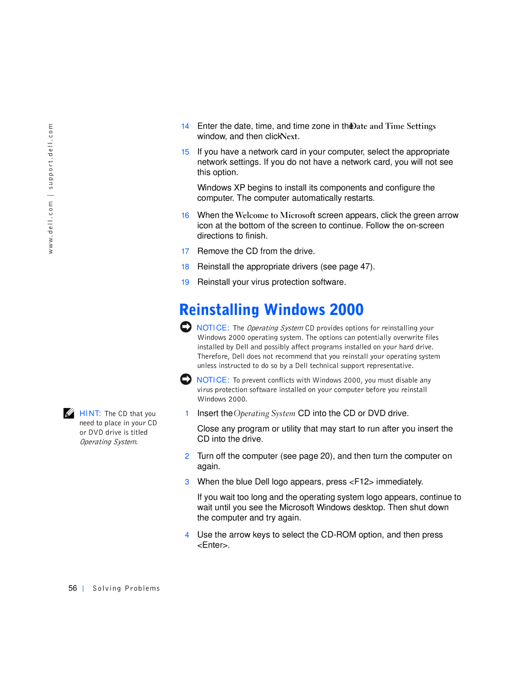 Dell 4400 manual Solving Problems 