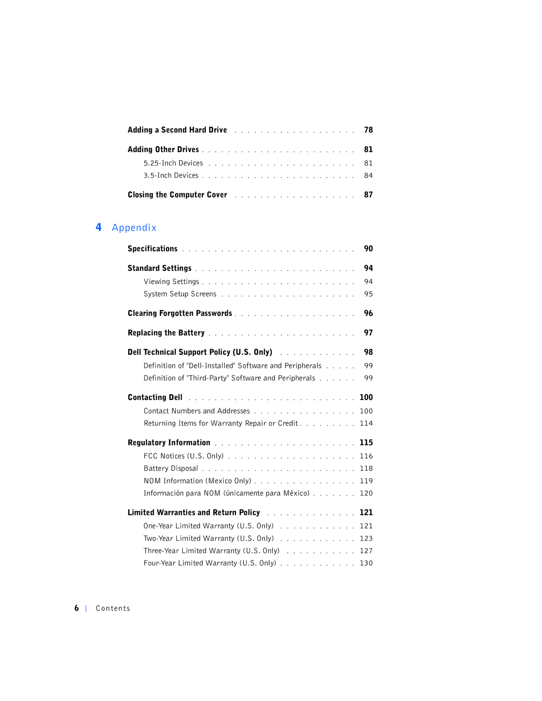 Dell 4400 manual Appendix 