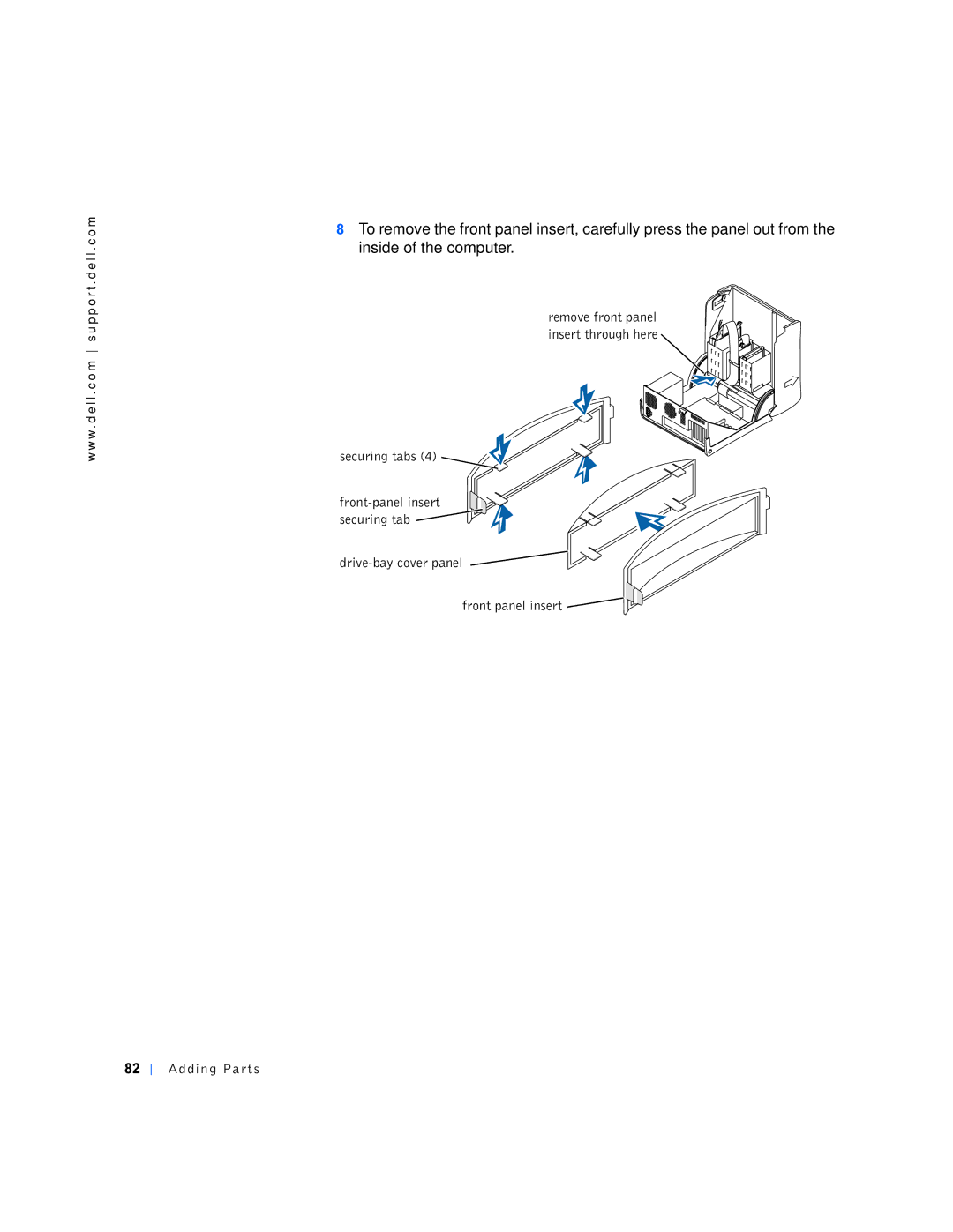 Dell 4400 manual Securing tabs 