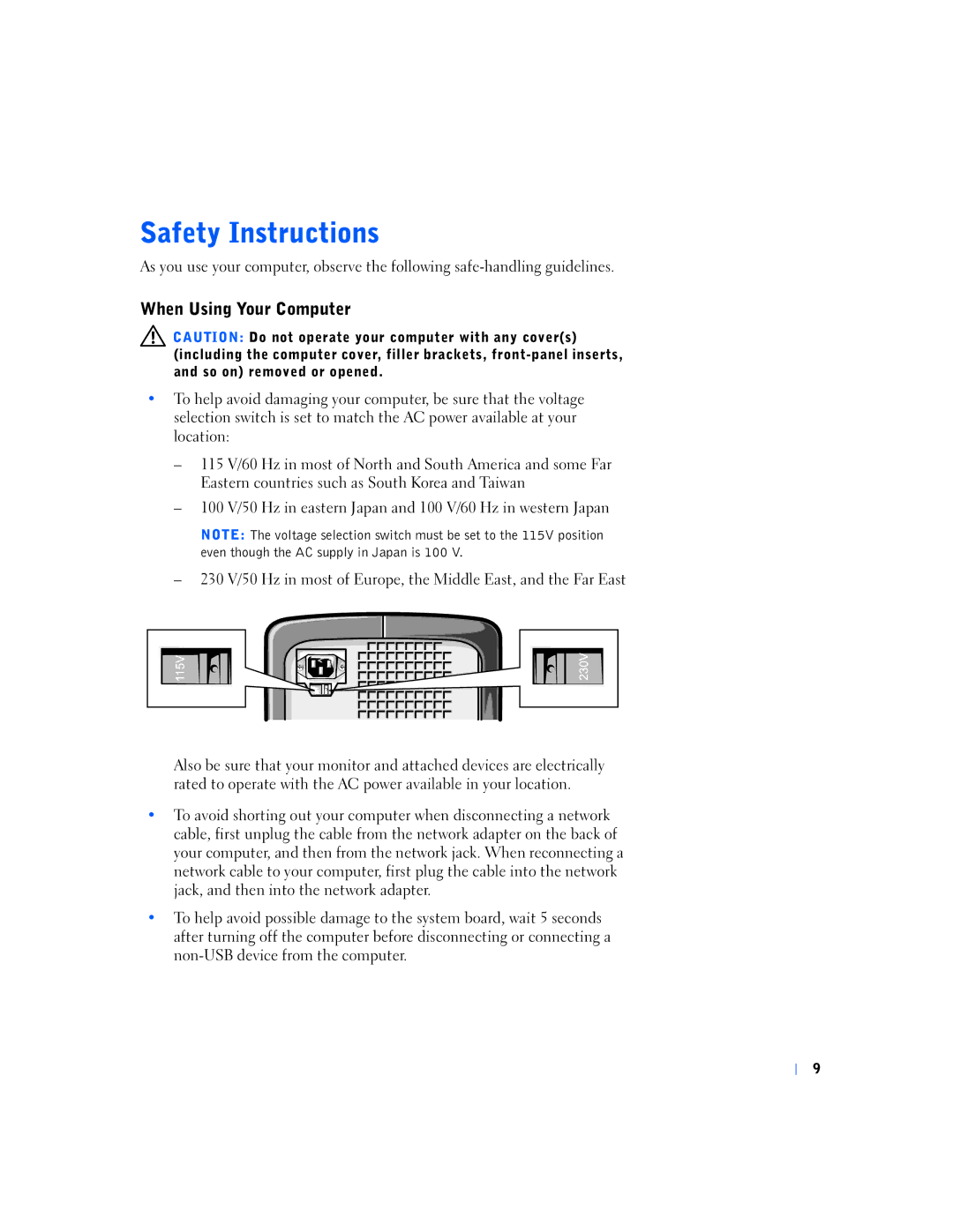 Dell 4400 manual When Using Your Computer 