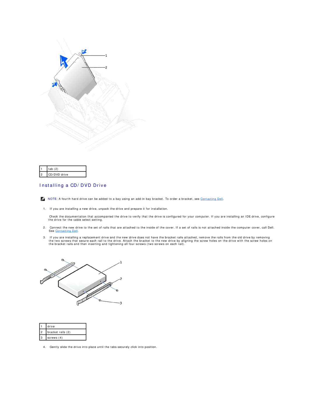 Dell 450 warranty Tab CD/DVD drive 