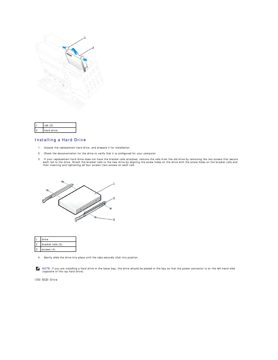 Dell 450 warranty Installing a Hard Drive 