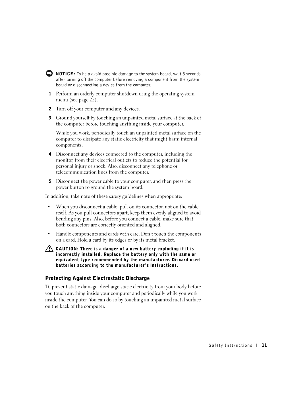 Dell 9N756, 4500 manual Protecting Against Electrostatic Discharge 