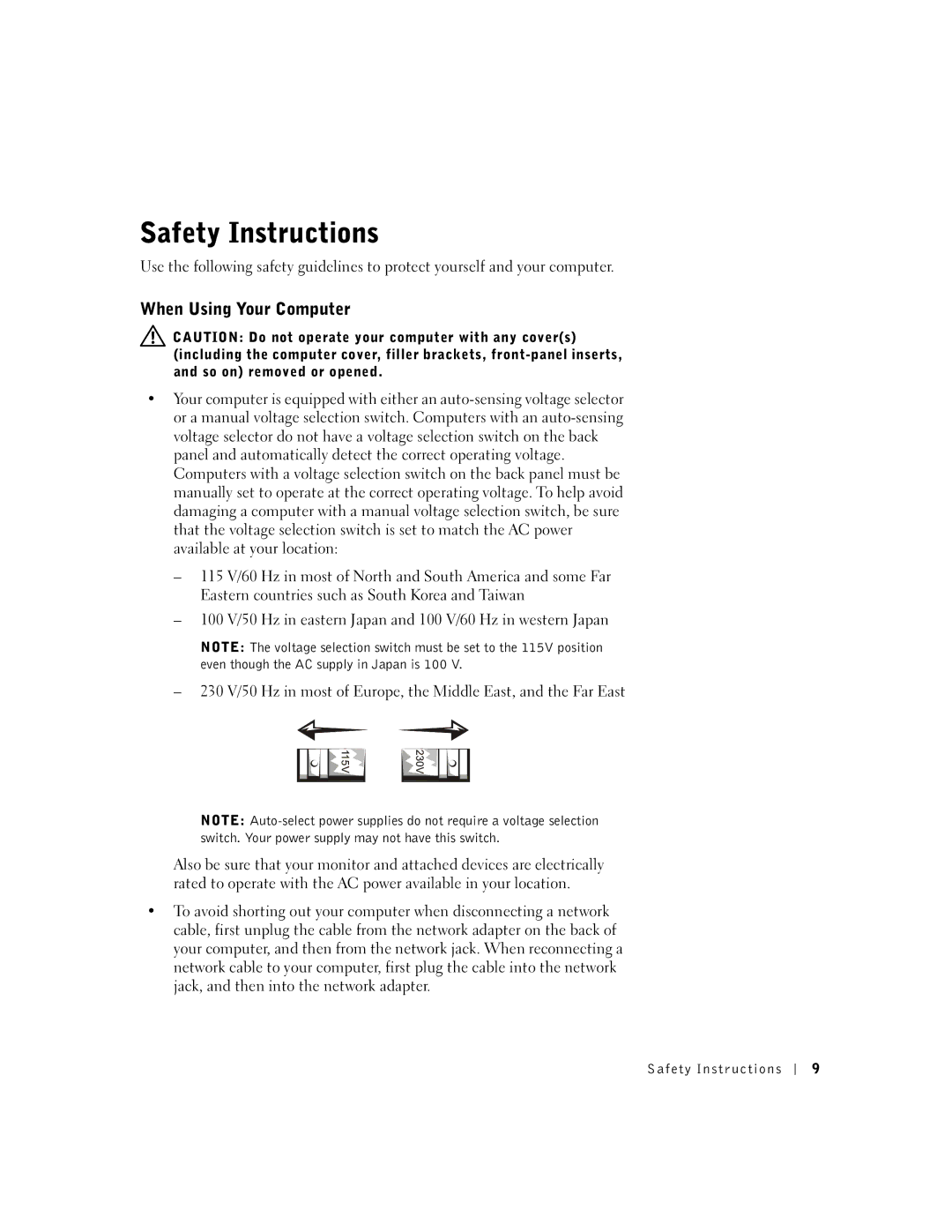 Dell 9N756, 4500 manual When Using Your Computer 