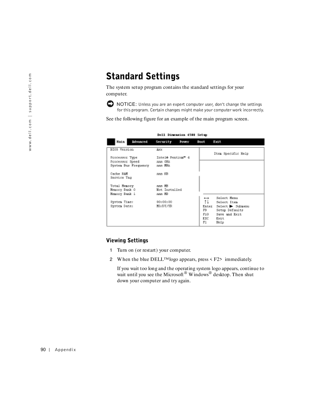 Dell 4500, 9N756 manual Viewing Settings 