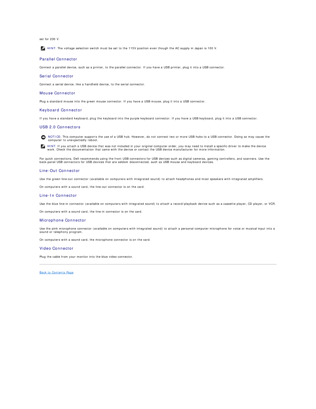 Dell 4500 technical specifications Serial Connector 