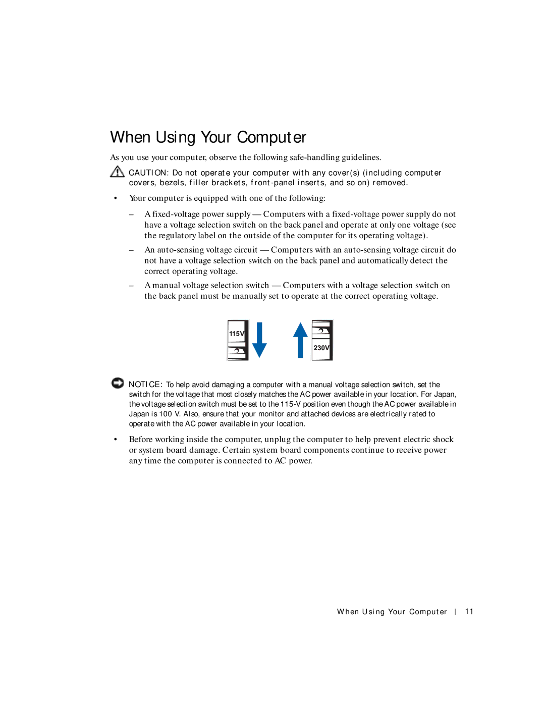 Dell 6M515, 4500C manual When Using Your Computer 