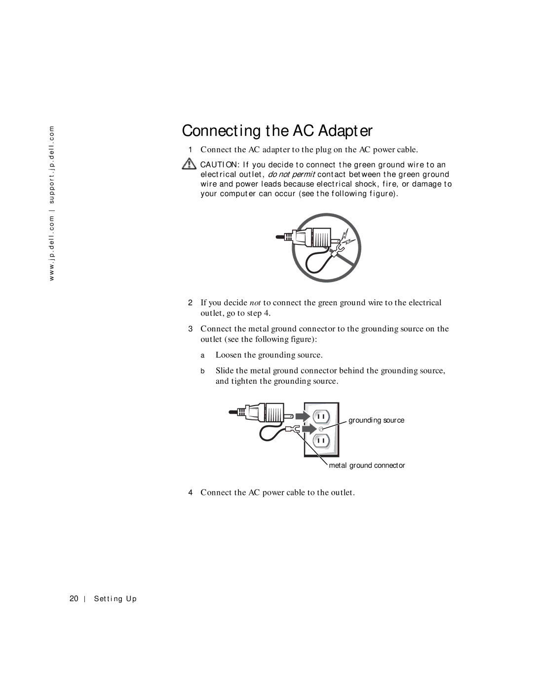 Dell 4500C, 6M515 manual Connecting the AC Adapter 