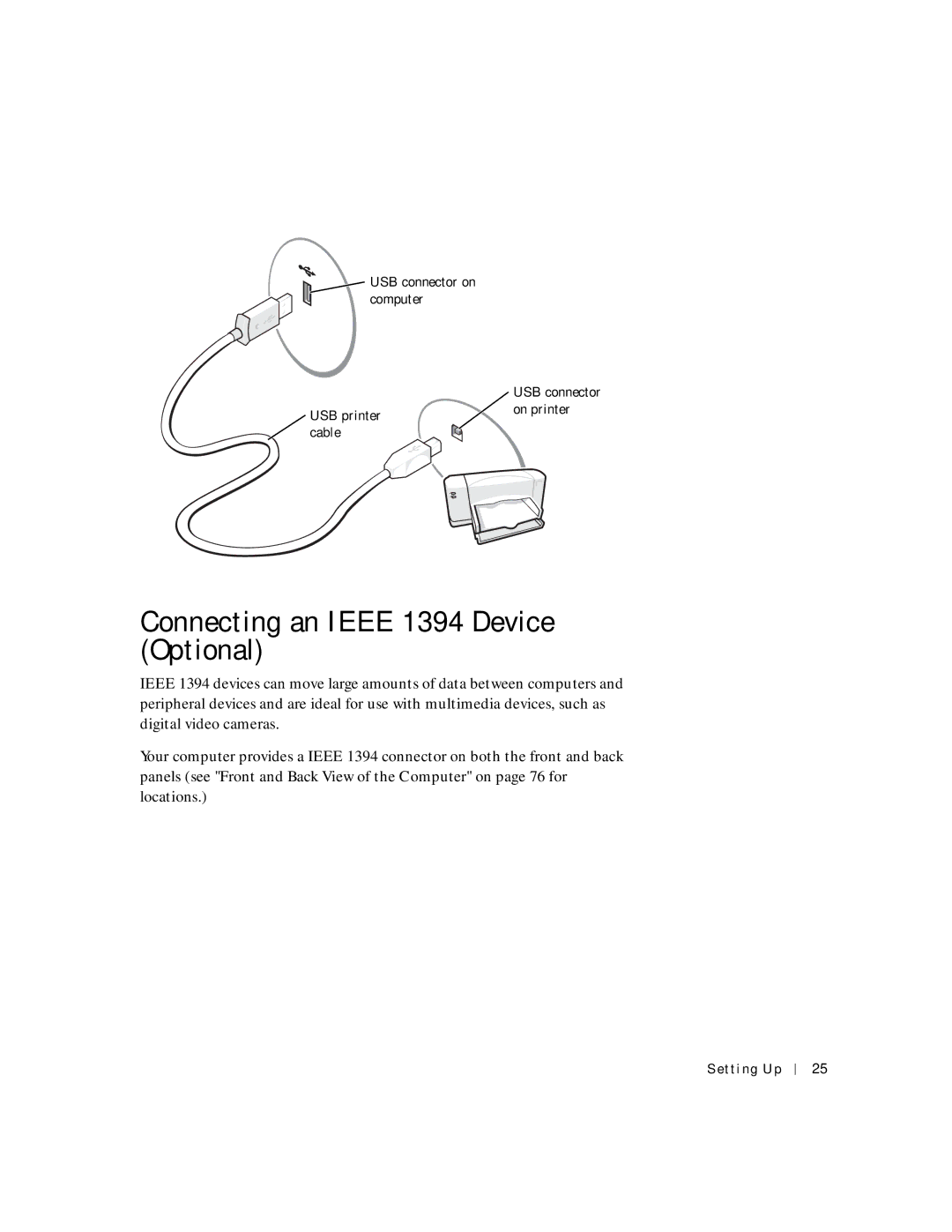 Dell 6M515, 4500C manual Connecting an Ieee 1394 Device Optional 