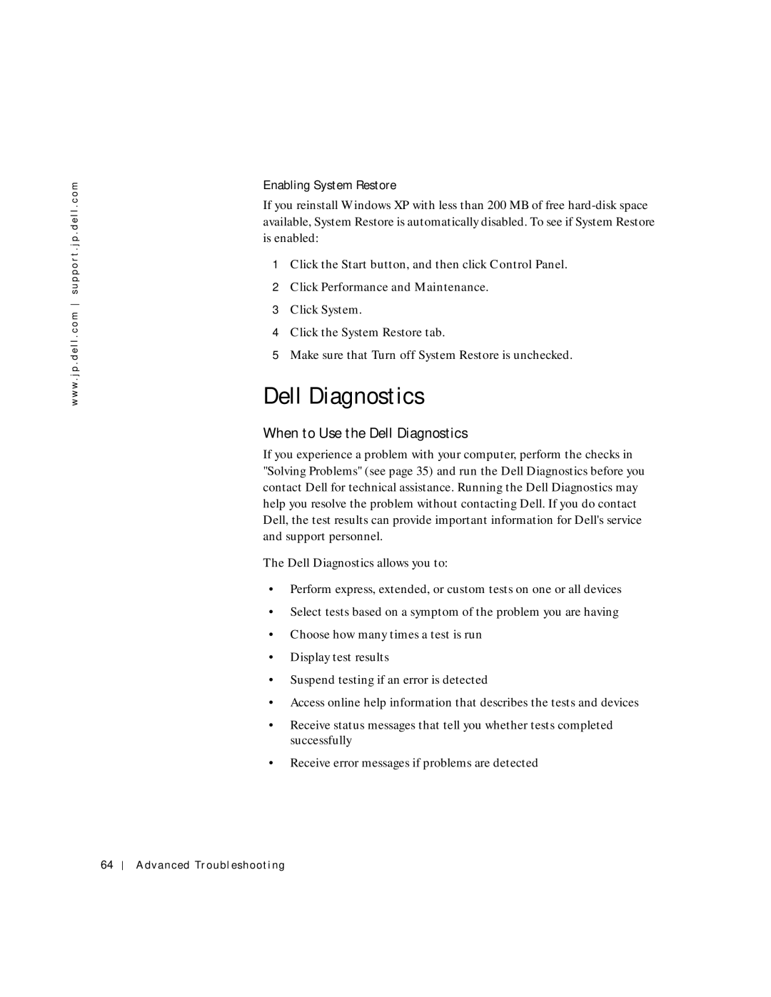 Dell 4500C, 6M515 manual When to Use the Dell Diagnostics 