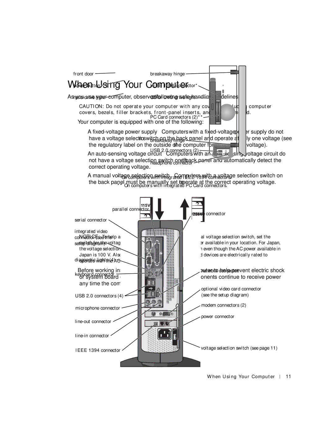 Dell 4500C manual When Using Your Computer 