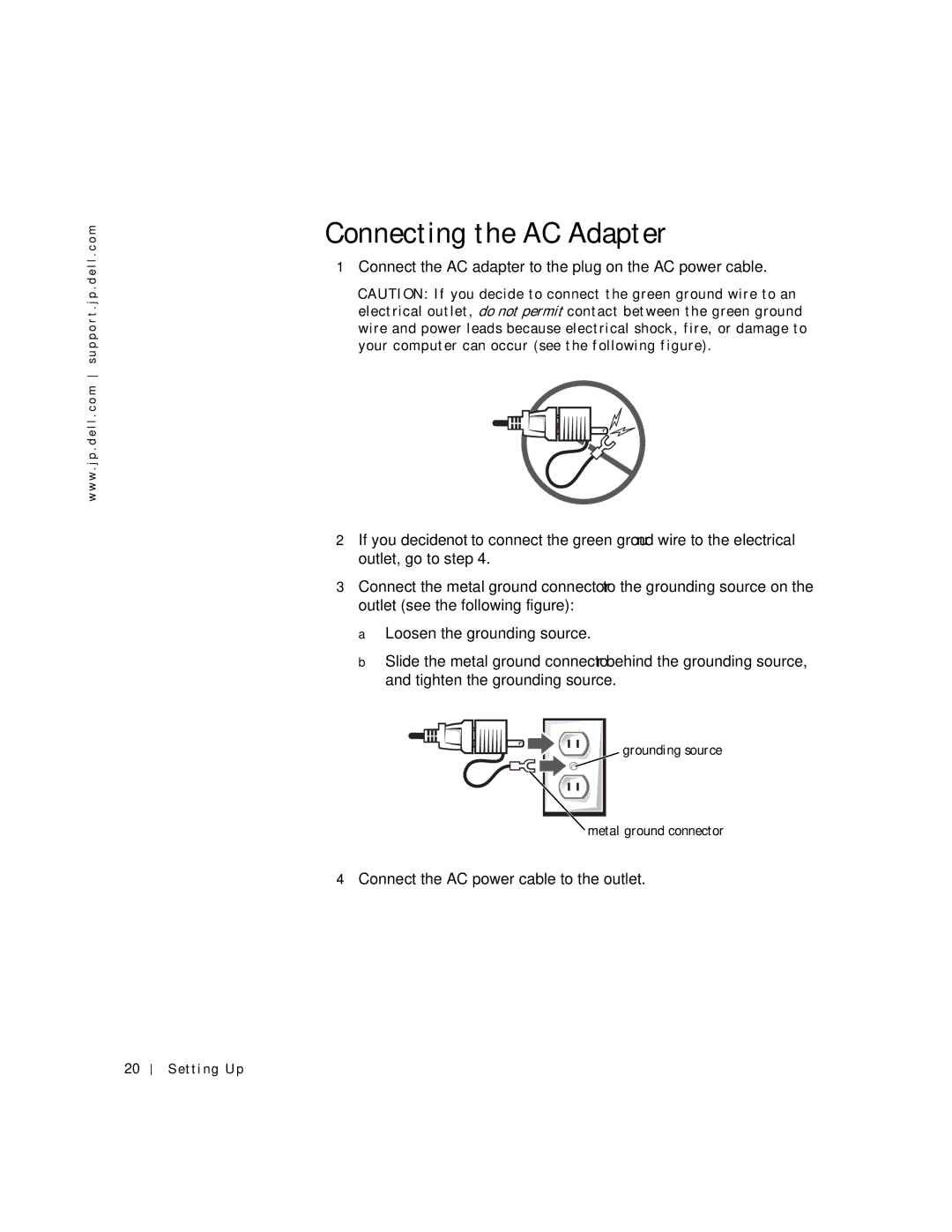 Dell 4500C manual Connecting the AC Adapter 