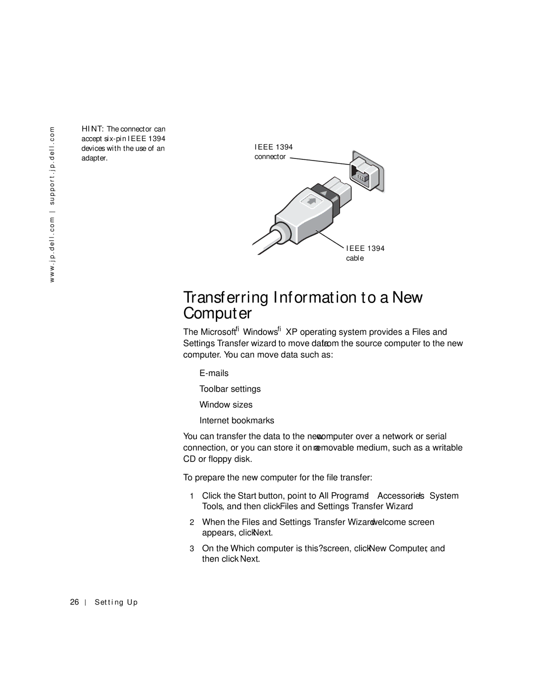 Dell 4500C manual Transferring Information to a New Computer 