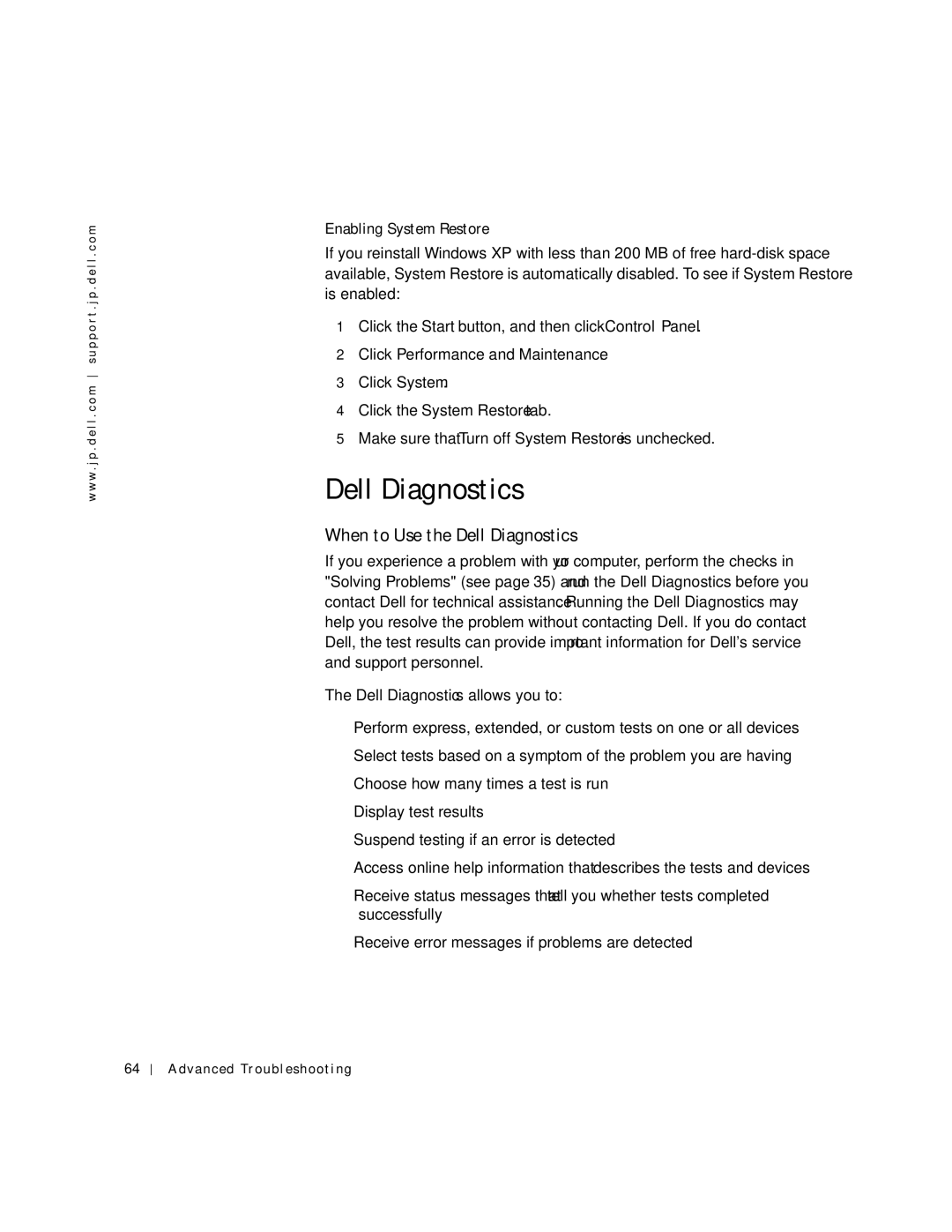 Dell 4500C manual When to Use the Dell Diagnostics 