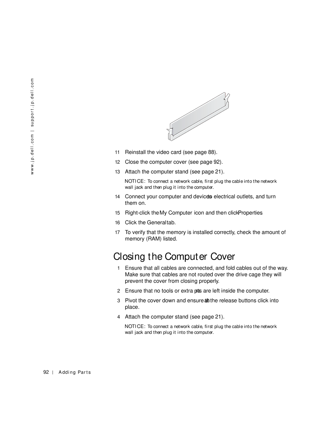 Dell 4500C manual Closing the Computer Cover 