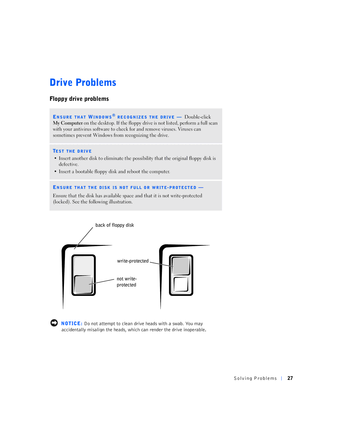 Dell 7M291, 4500S manual Floppy drive problems 