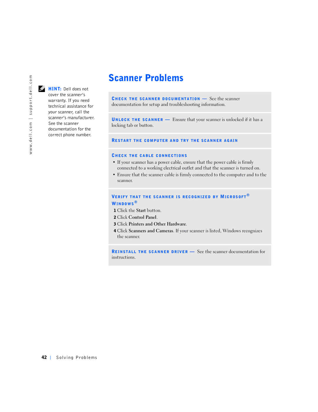 Dell 4500S, 7M291 manual Verify That the Scanner is Recognized by Microsoft Windows 