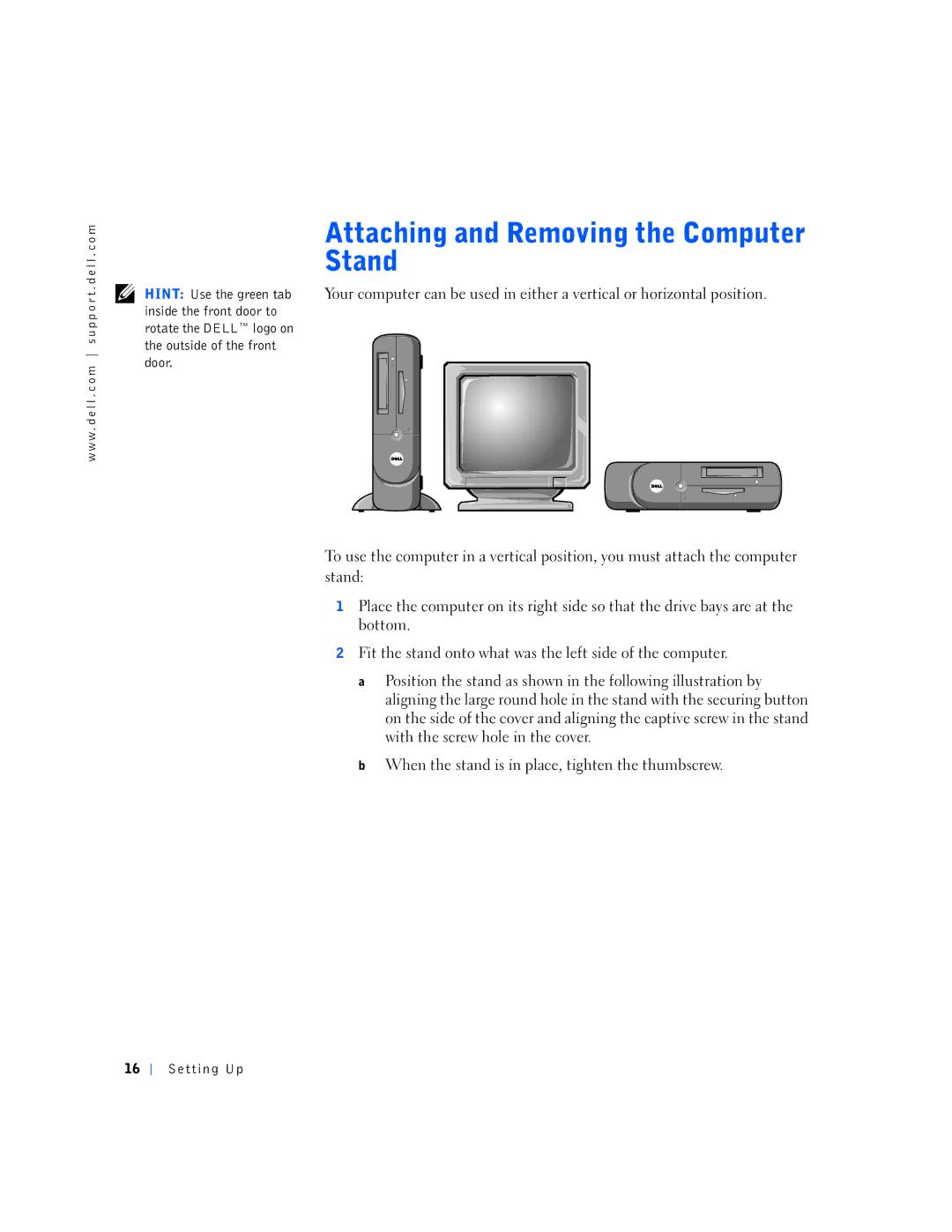 Dell 4500S manual Setting Up 