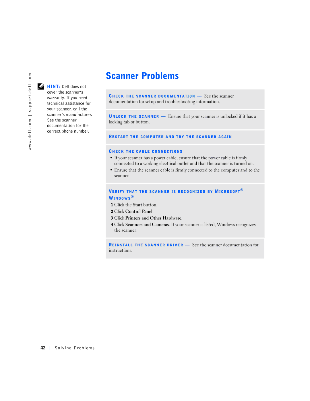 Dell 4500S manual Verify That the Scanner is Recognized by Microsoft Windows 