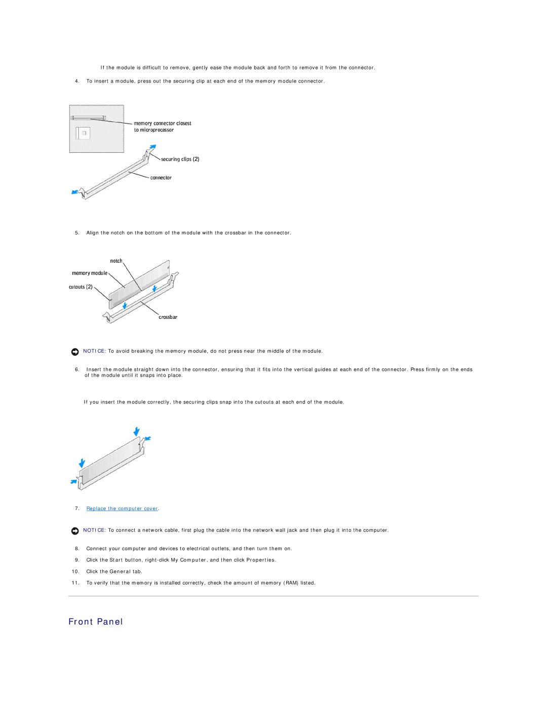 Dell 4600 technical specifications Front Panel 