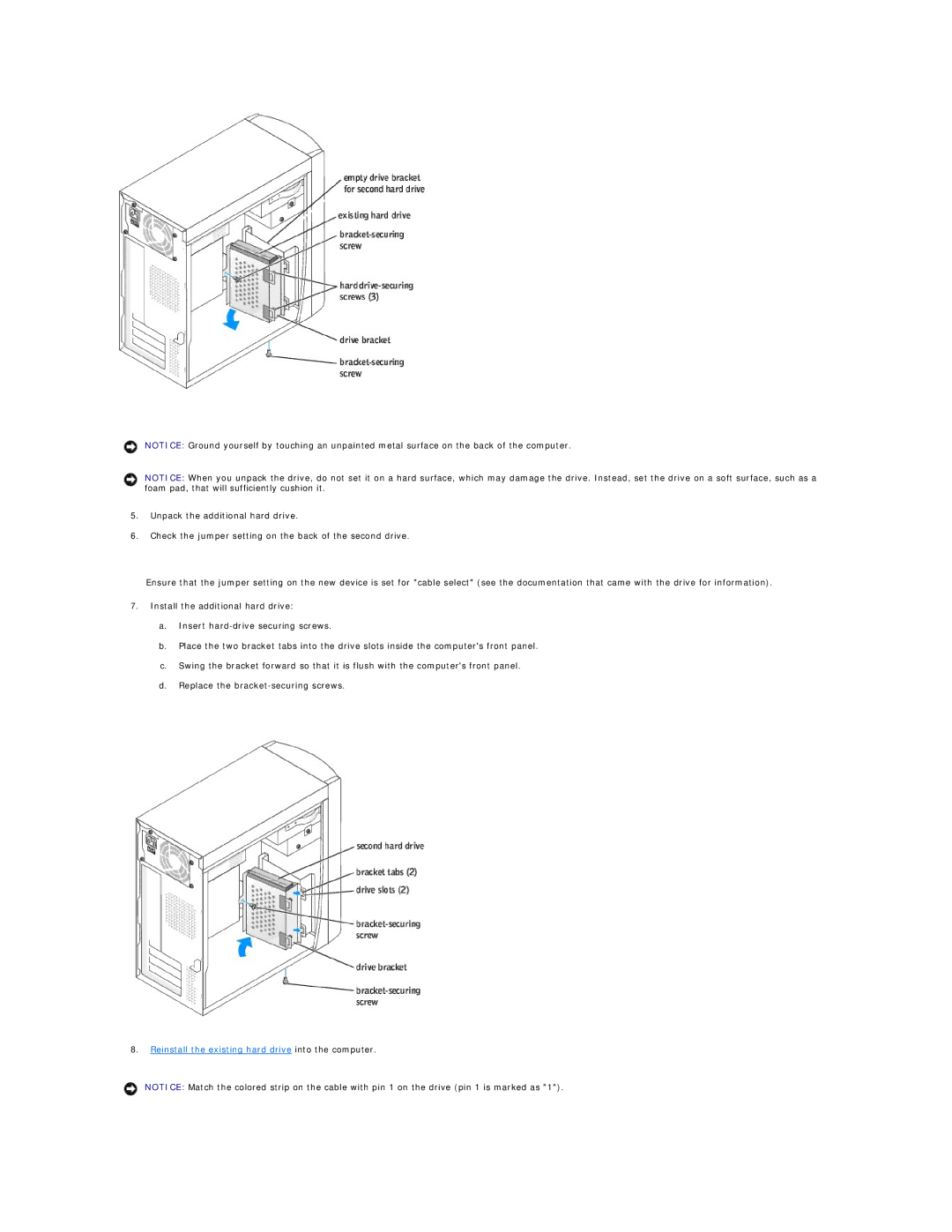 Dell 4600 technical specifications Reinstall the existing hard drive into the computer 