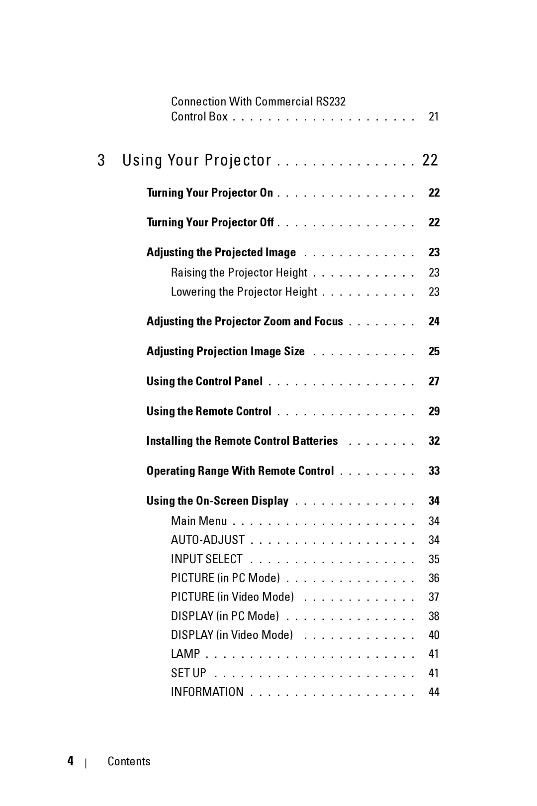 Dell 4610X manual Using Your Projector 