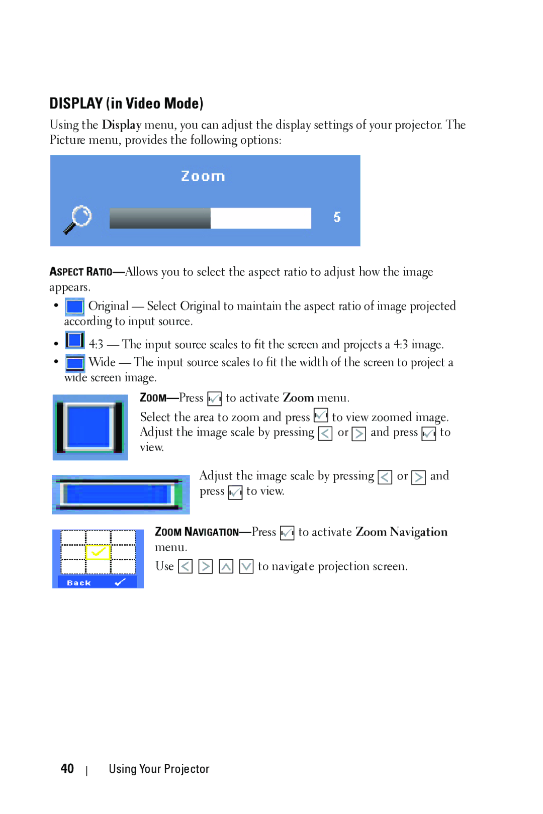 Dell 4610X manual Display in Video Mode 