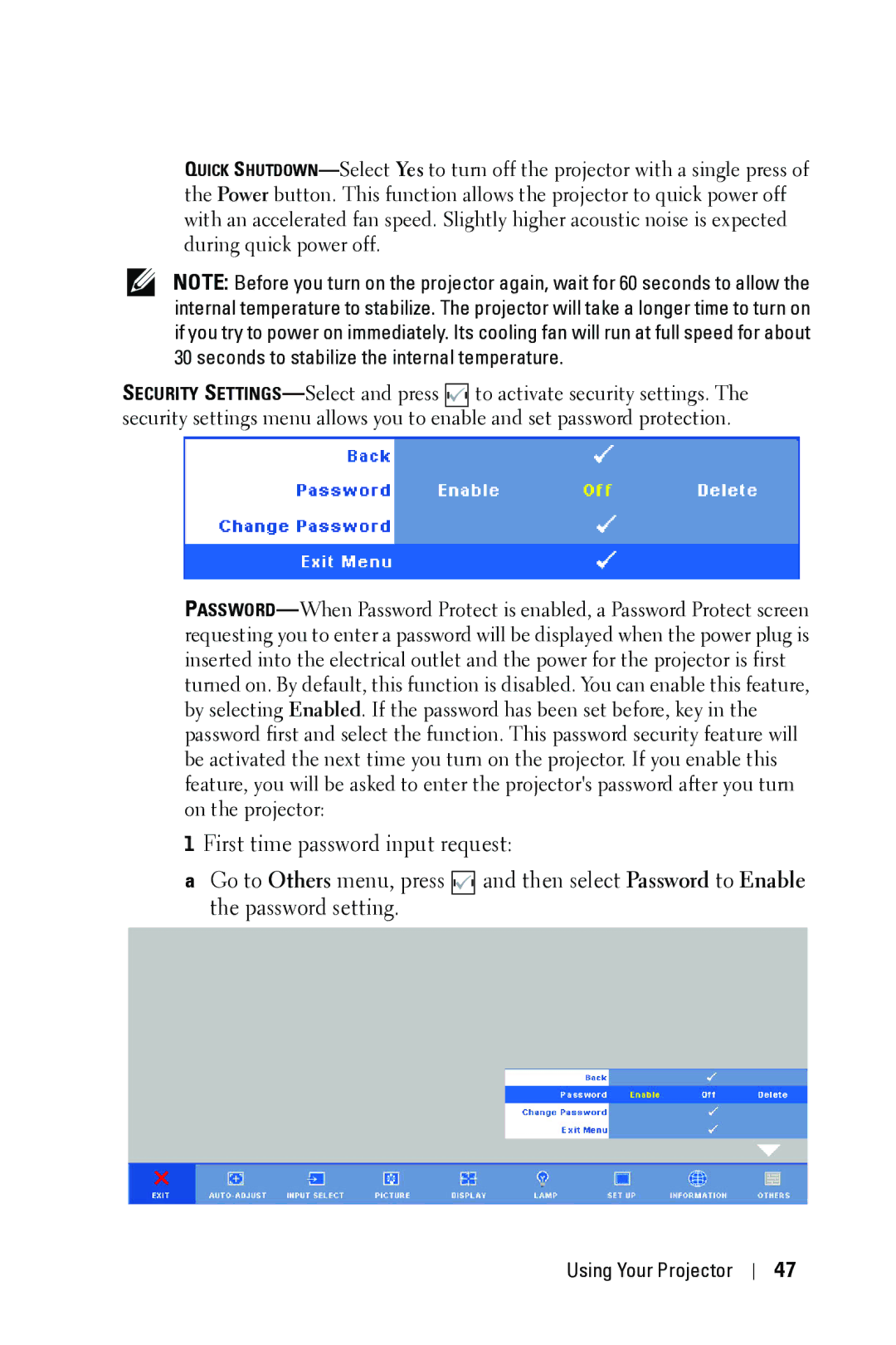 Dell 4610X manual Using Your Projector 