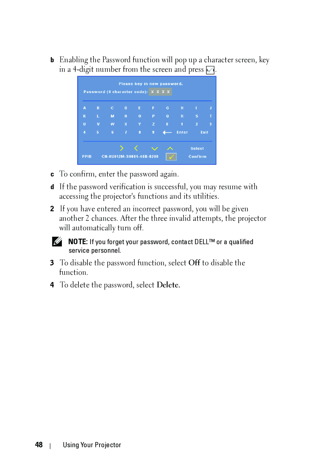 Dell 4610X manual Using Your Projector 