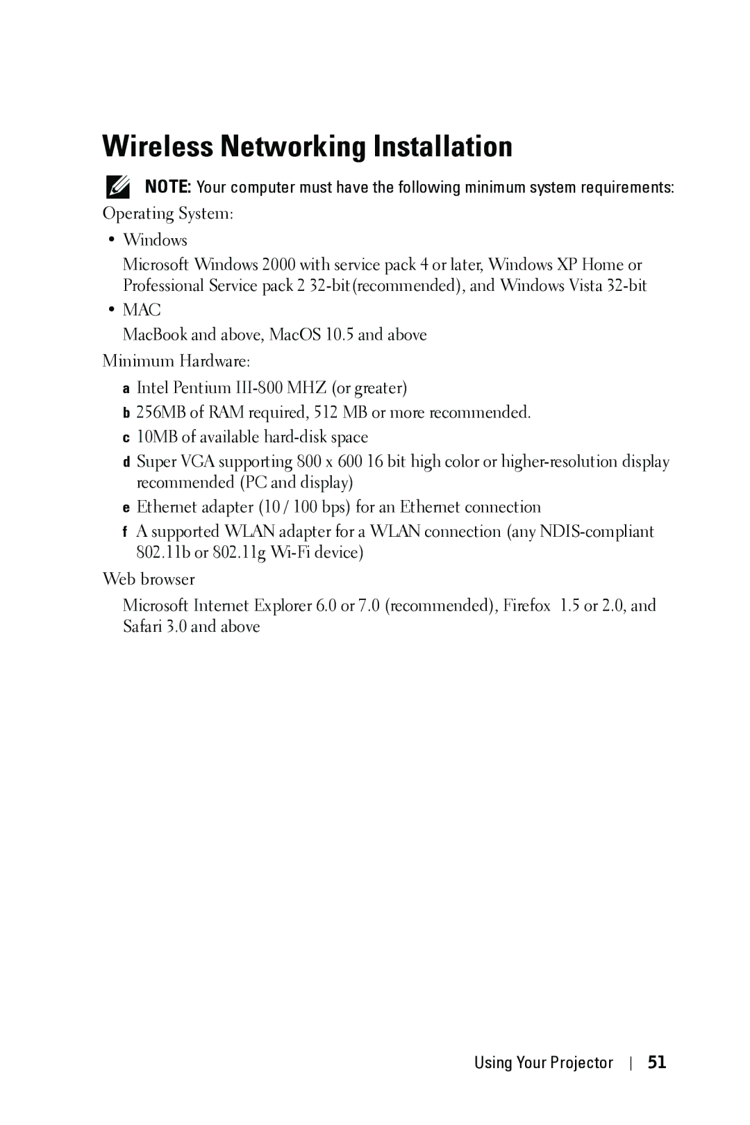 Dell 4610X manual Wireless Networking Installation, Mac 