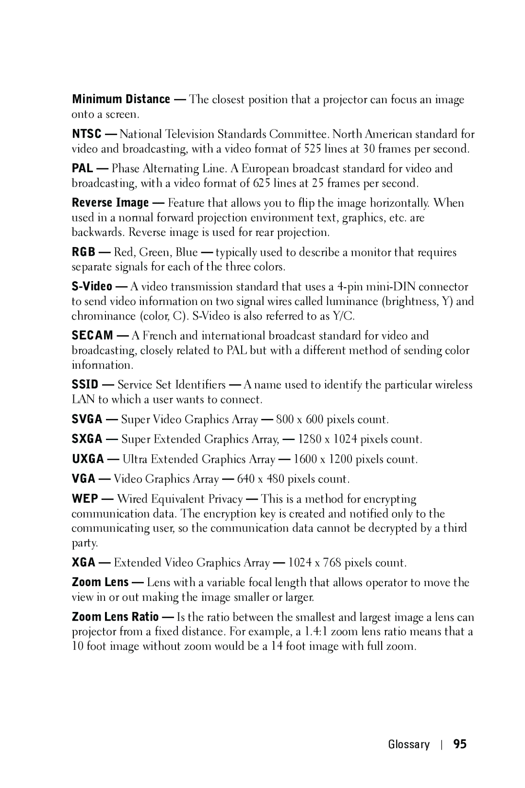 Dell 4610X manual Glossary 