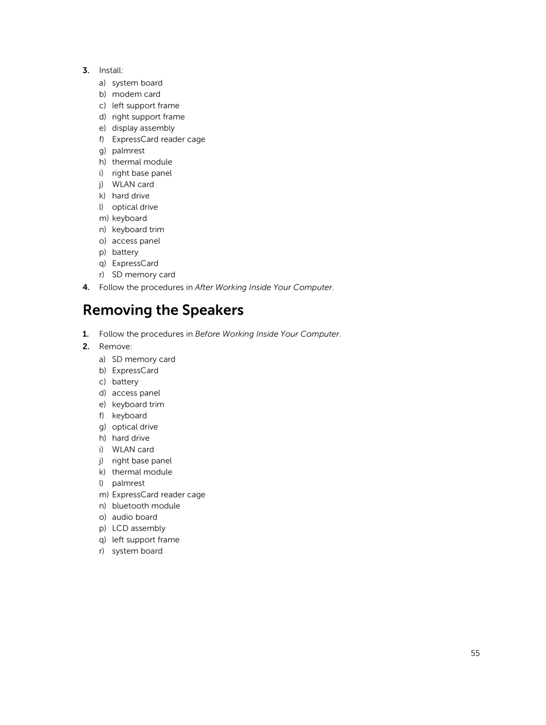 Dell 469-4077, 469-3137, I14RMT7500SLV owner manual Removing the Speakers 